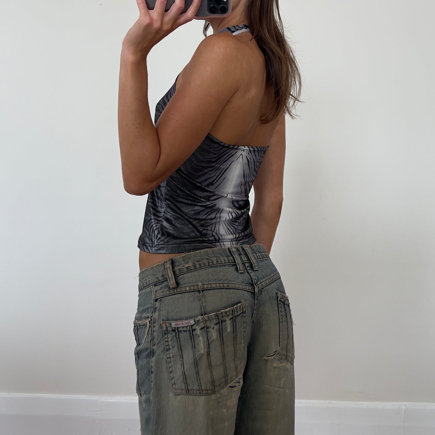 graphic halter top