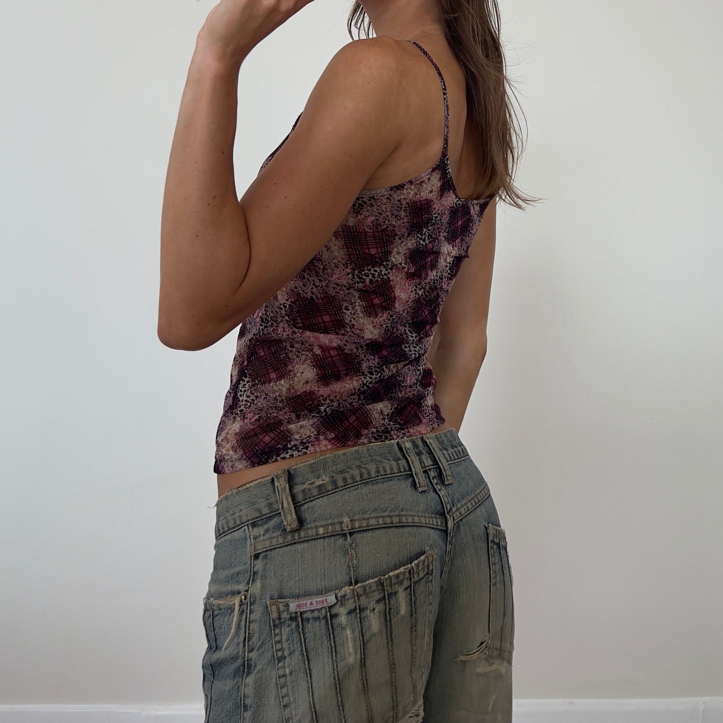 graphic mesh cami