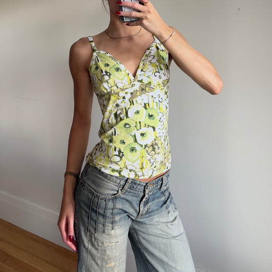 graphic green cami