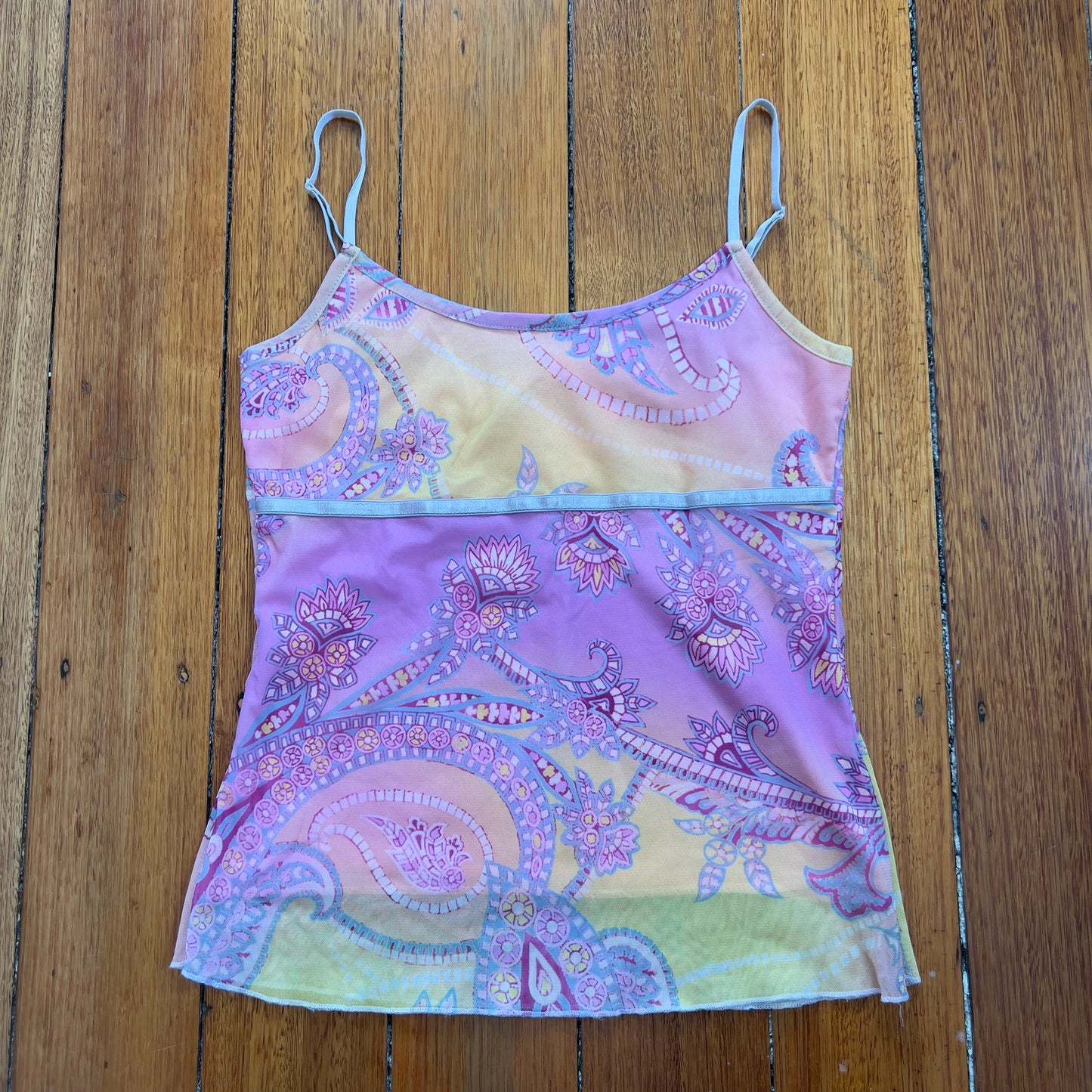 graphic mesh cami