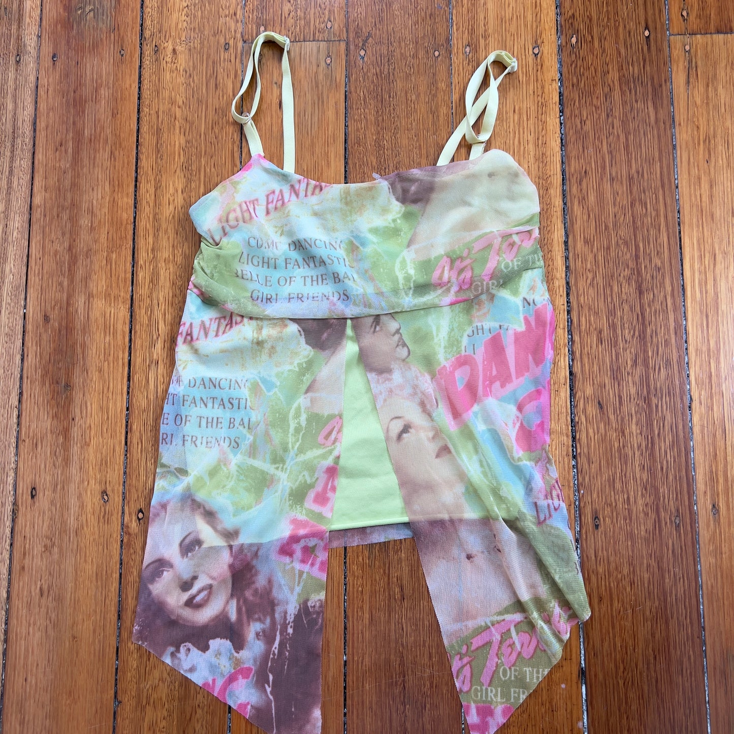 graphic mesh fairy cami