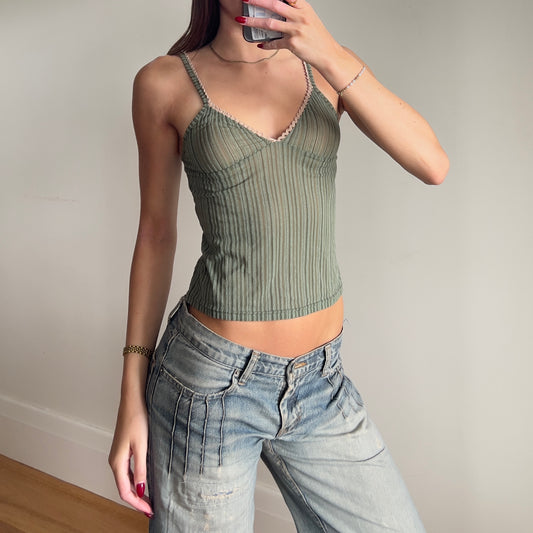sheer khaki cami