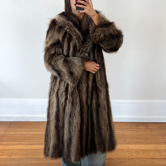 Italian genuine fur trench coat