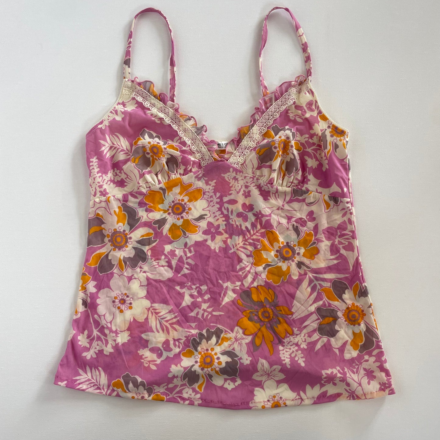 y2k floral print cami