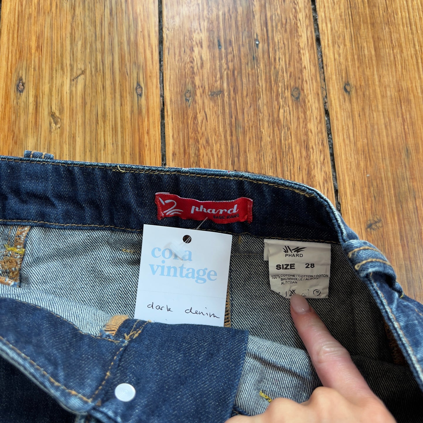 dark denim mini skirt