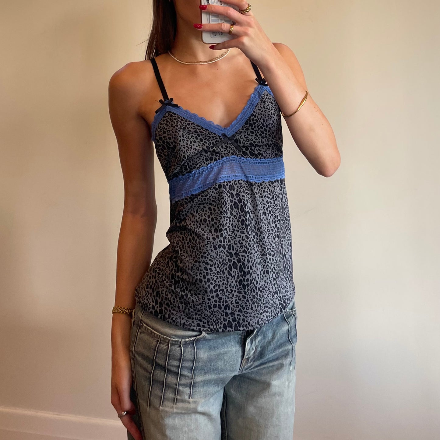 y2k cheetah print cami