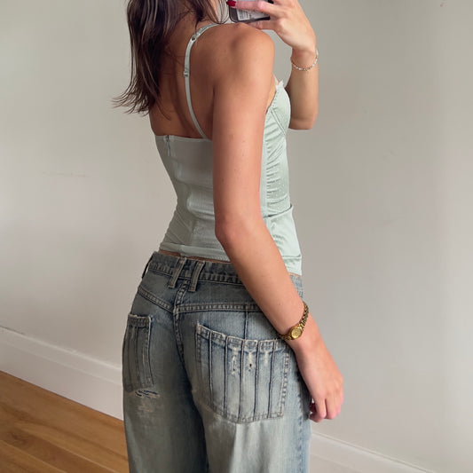 polka dot bustier cami