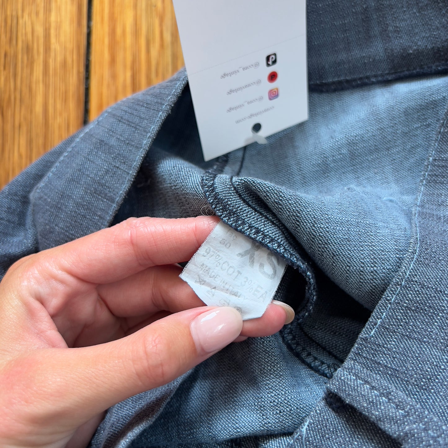 3/4 light denim pants