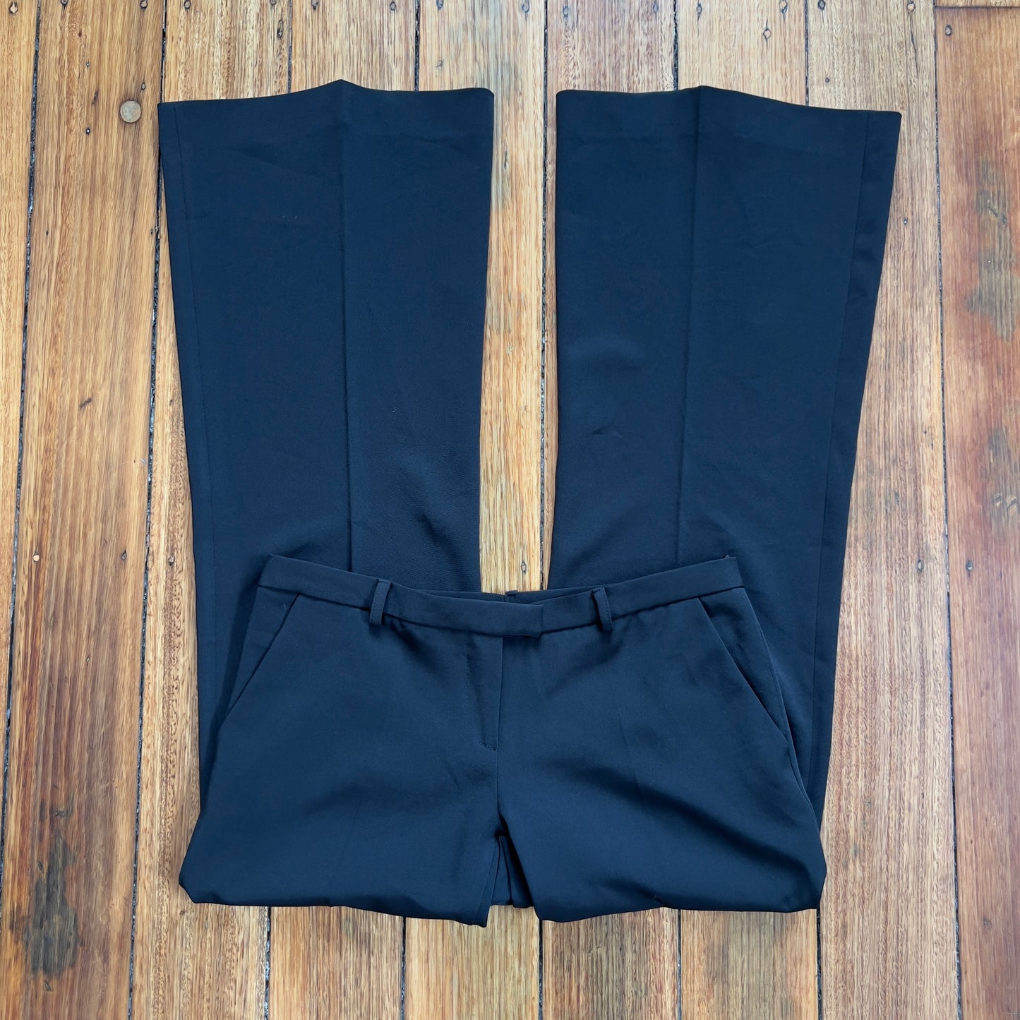 low rise wide leg trousers