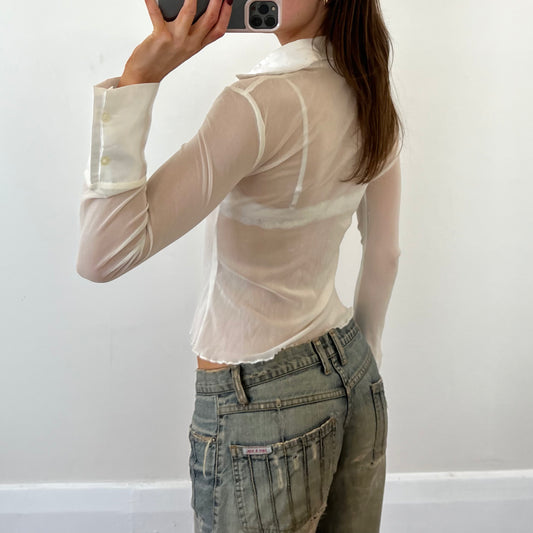 white sheer shirt