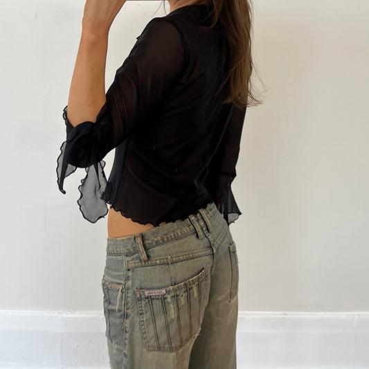 black sheer shirt
