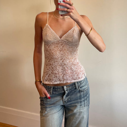 cream lace cami