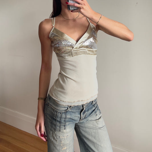 sequin mesh cami