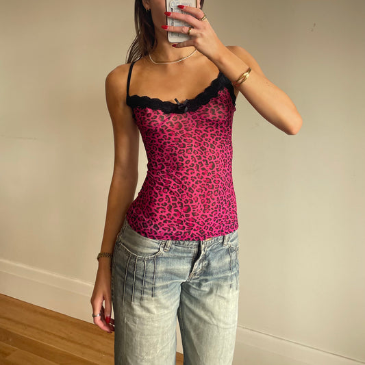 pink leopard print cami