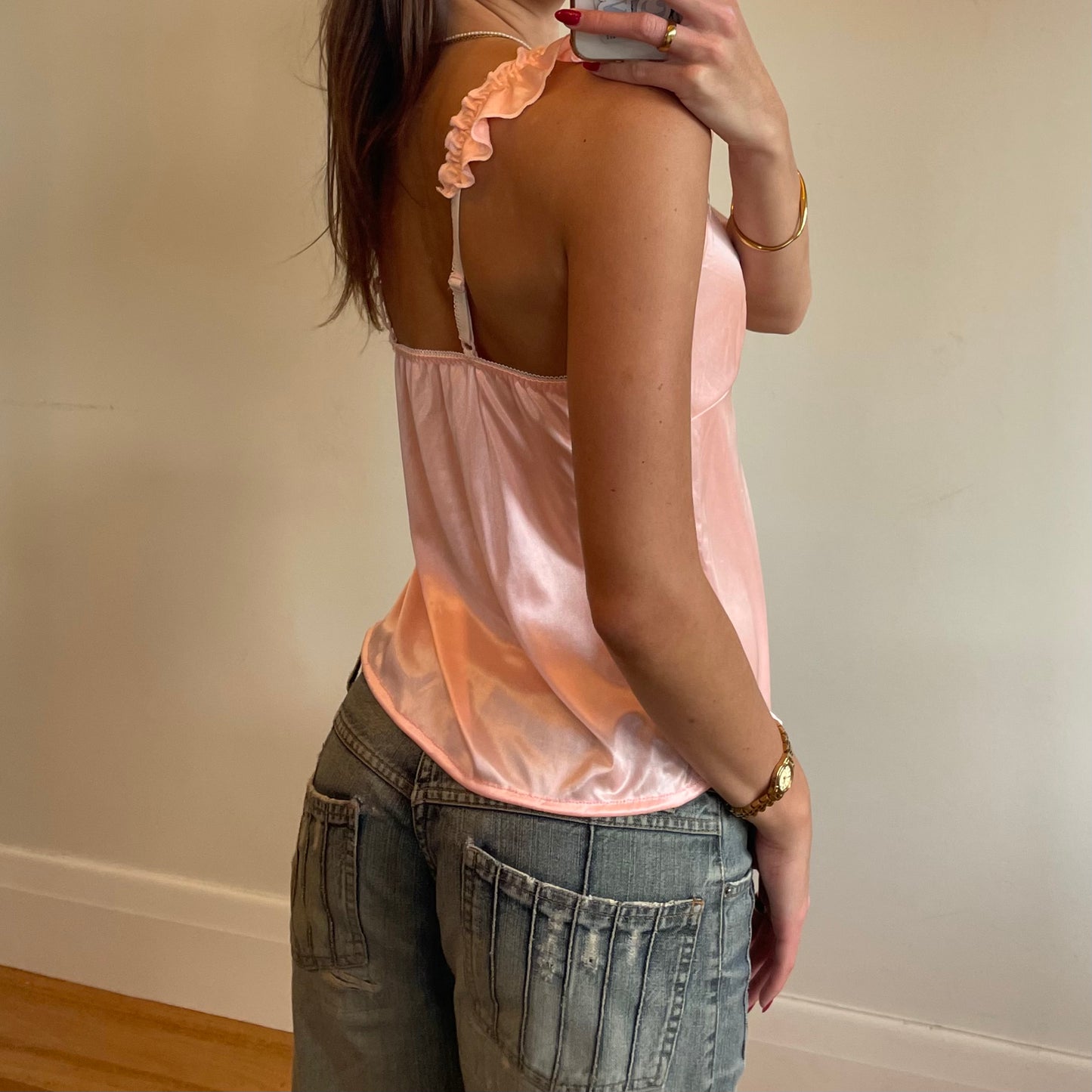 silky pink cami