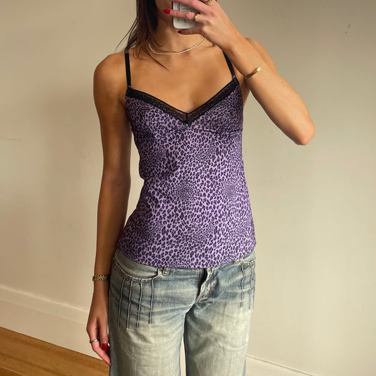 purple leopard print cami