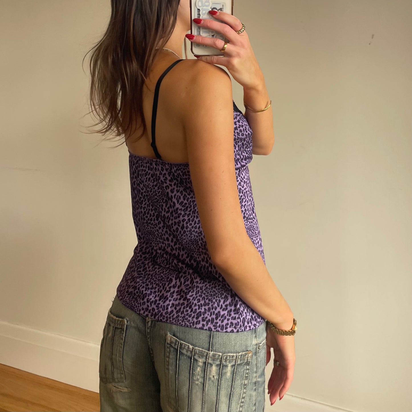 purple leopard print cami