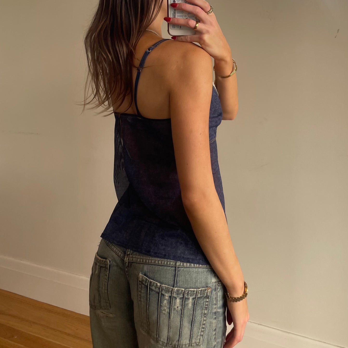 y2k denim look cami