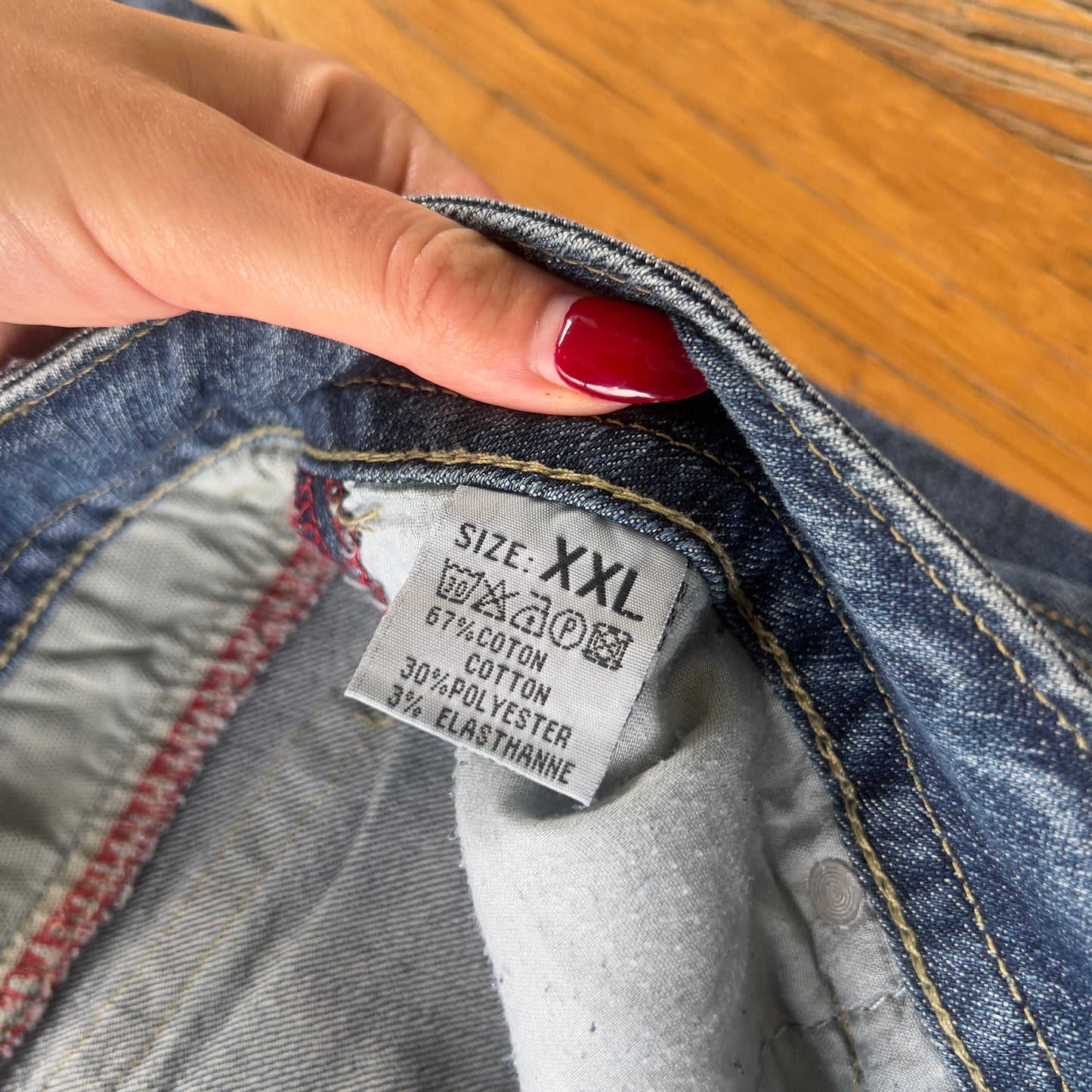 baggy bootcut denim jeans