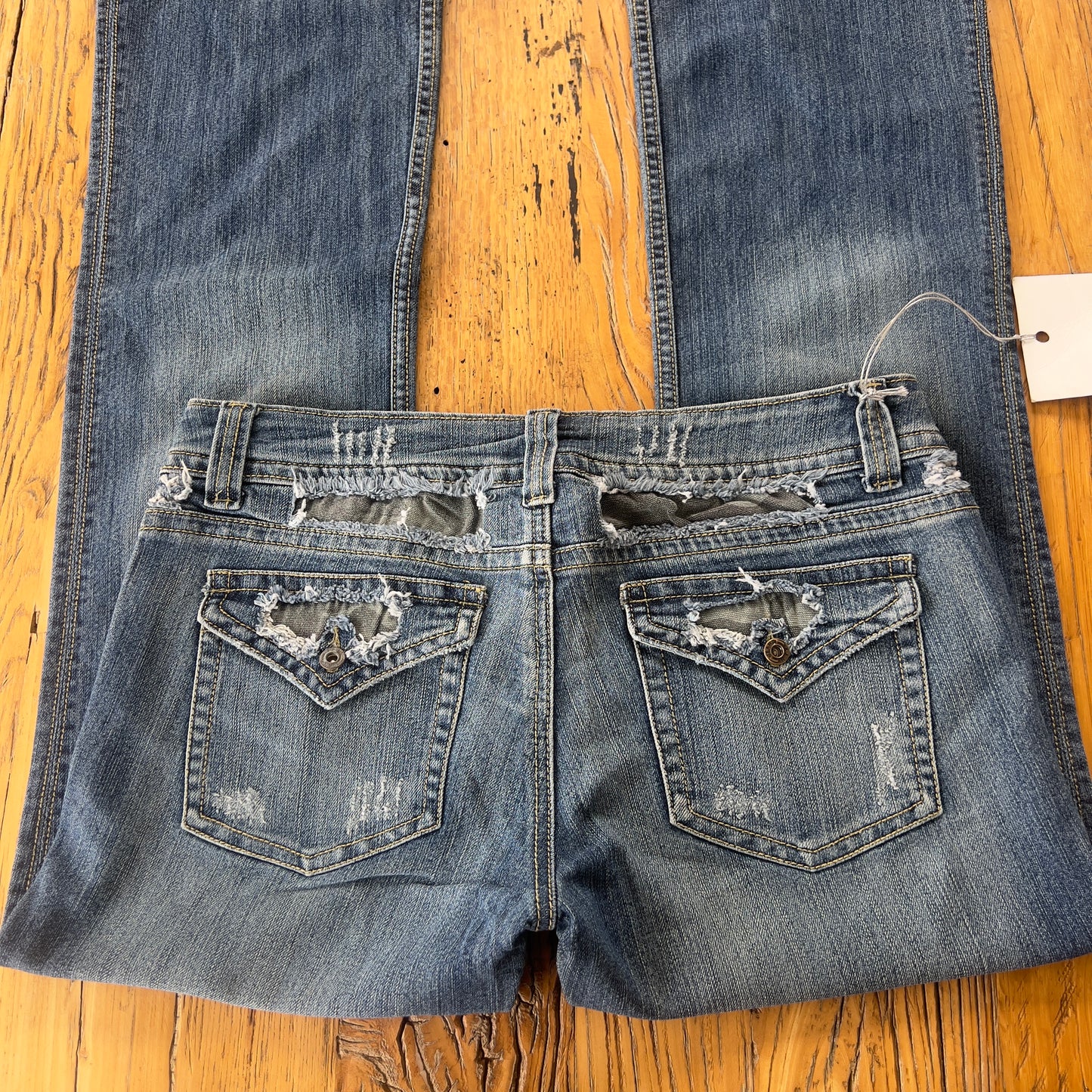 baggy bootcut denim jeans