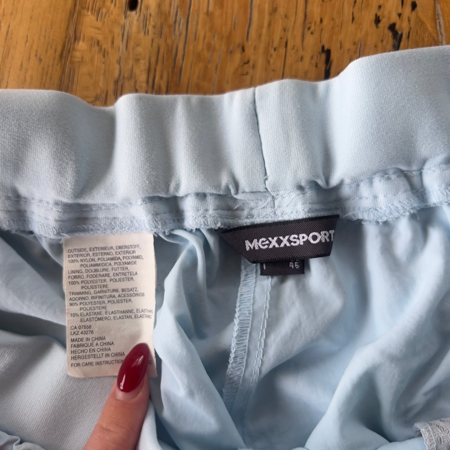 blue track short pants