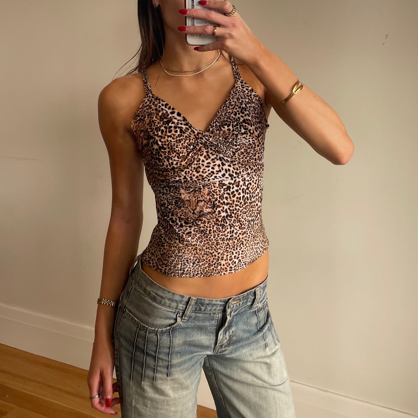 vintage animal print cami