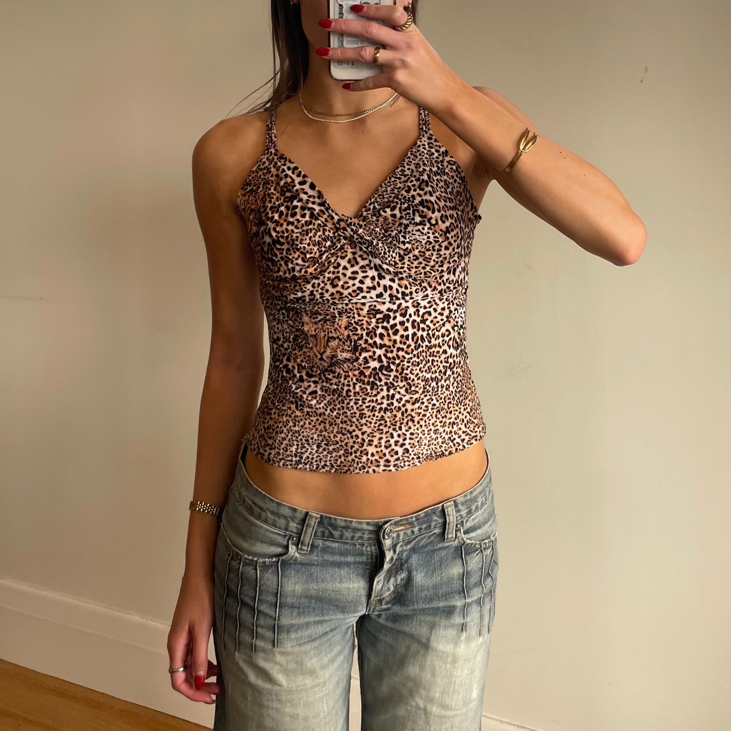 vintage animal print cami