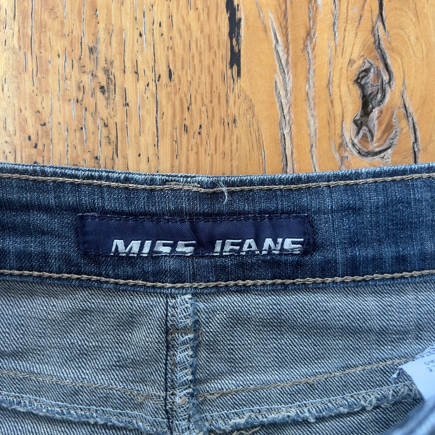 dark denim mini skirt