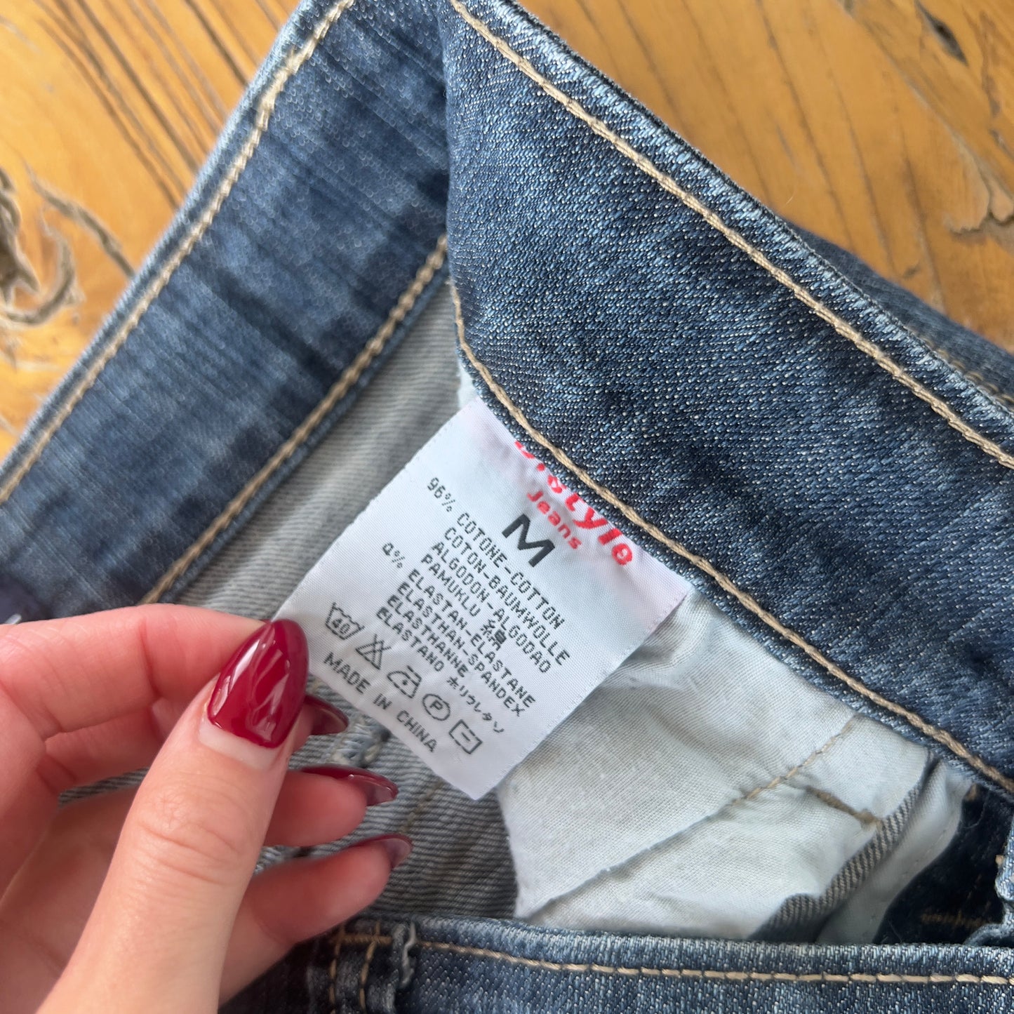 dark denim mini skirt