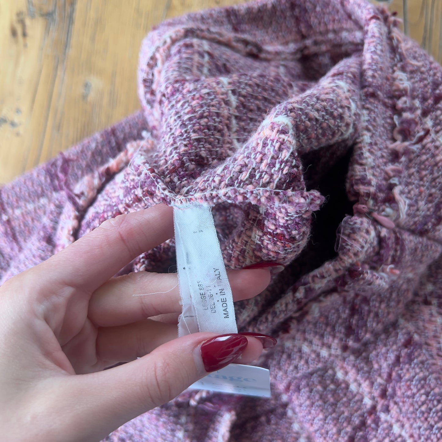 wool plaid midi skirt