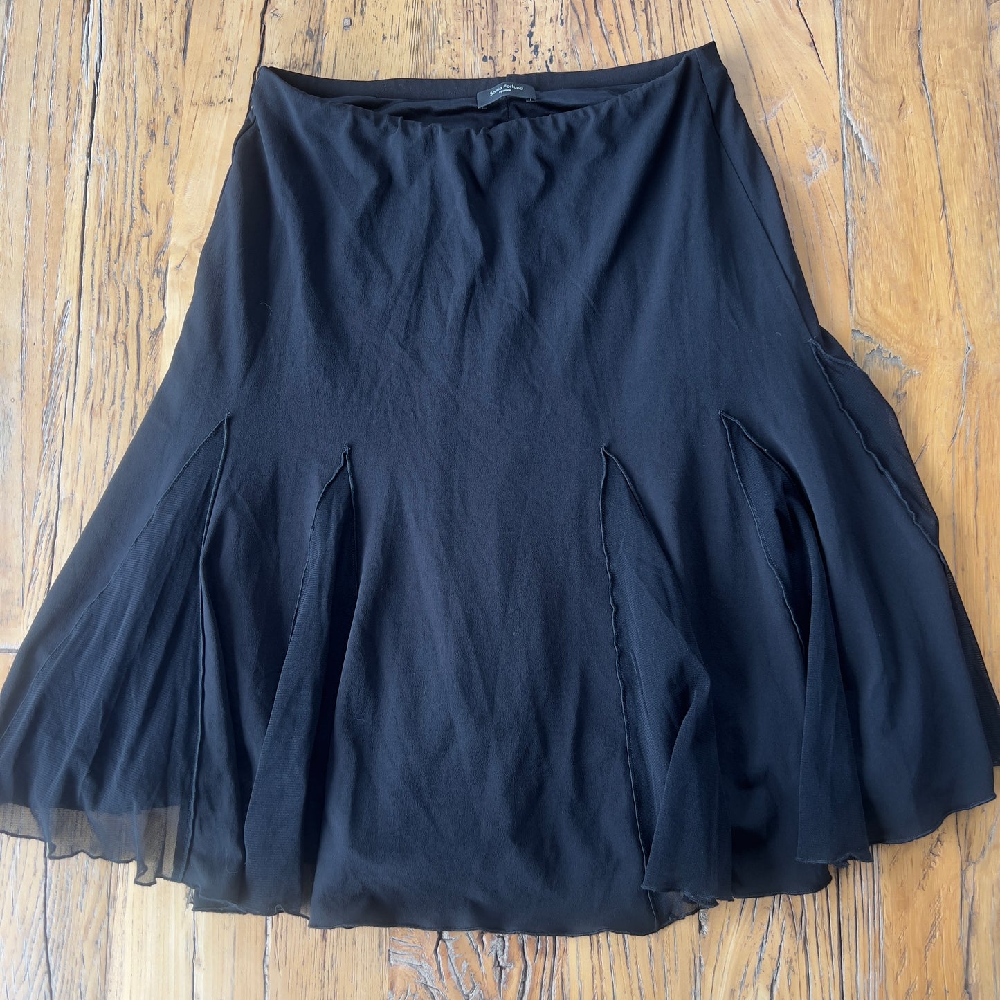 black frilly midi skirt