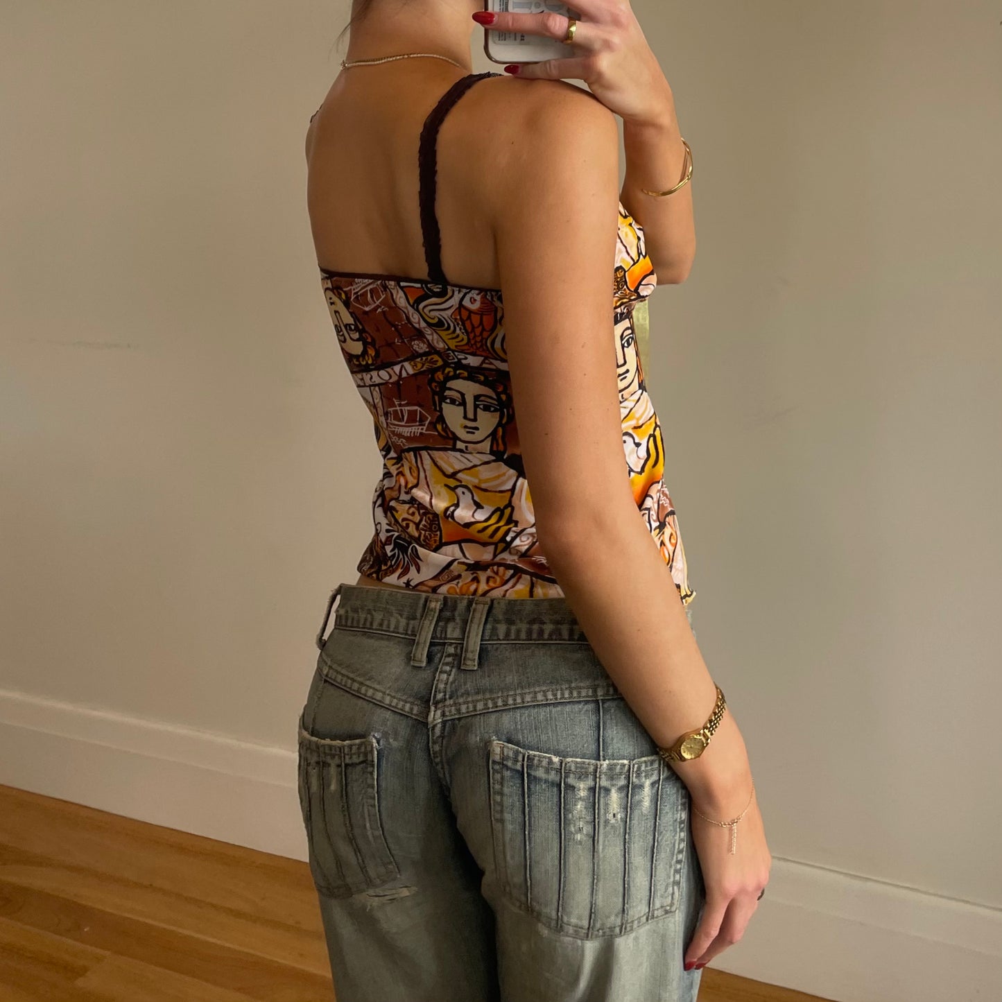 vintage graphic print cami