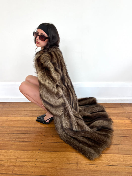 Italian genuine fur trench coat