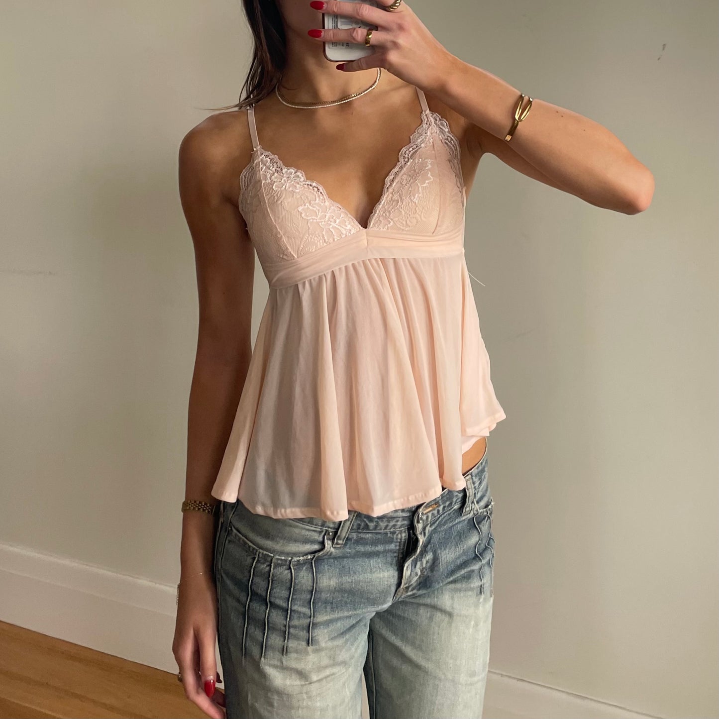 pink lacey bustier cami