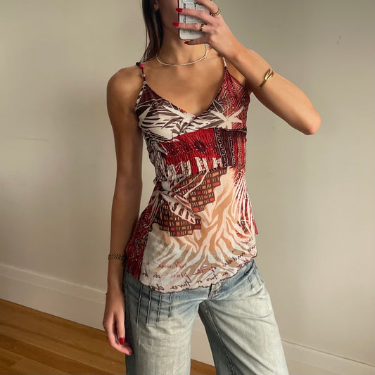 sheer patterned cami