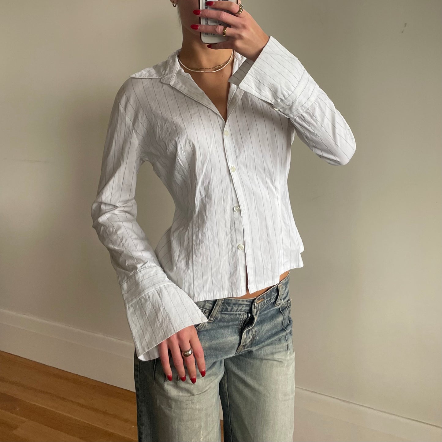 90s white button up shirt