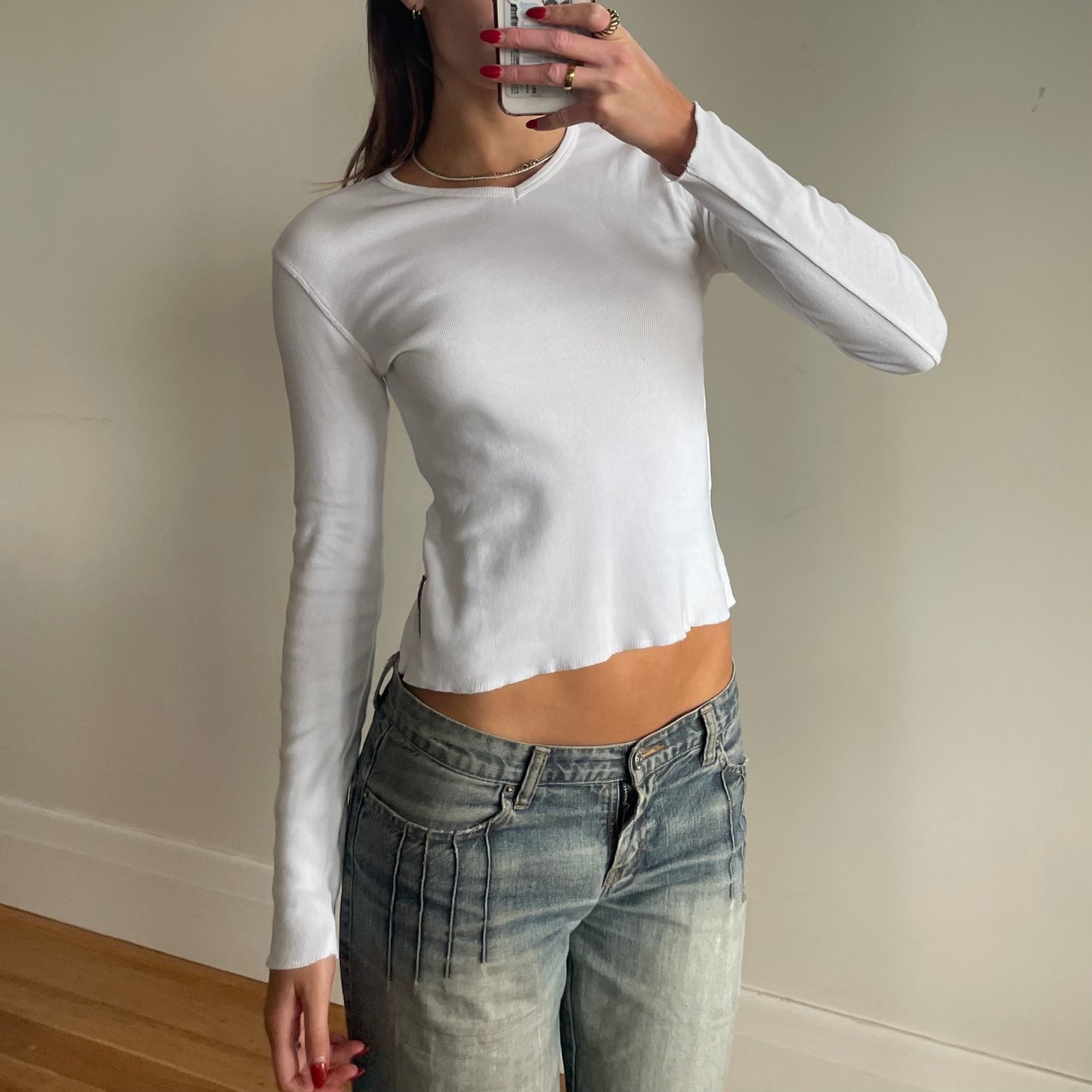 white Calvin Klein long sleeve