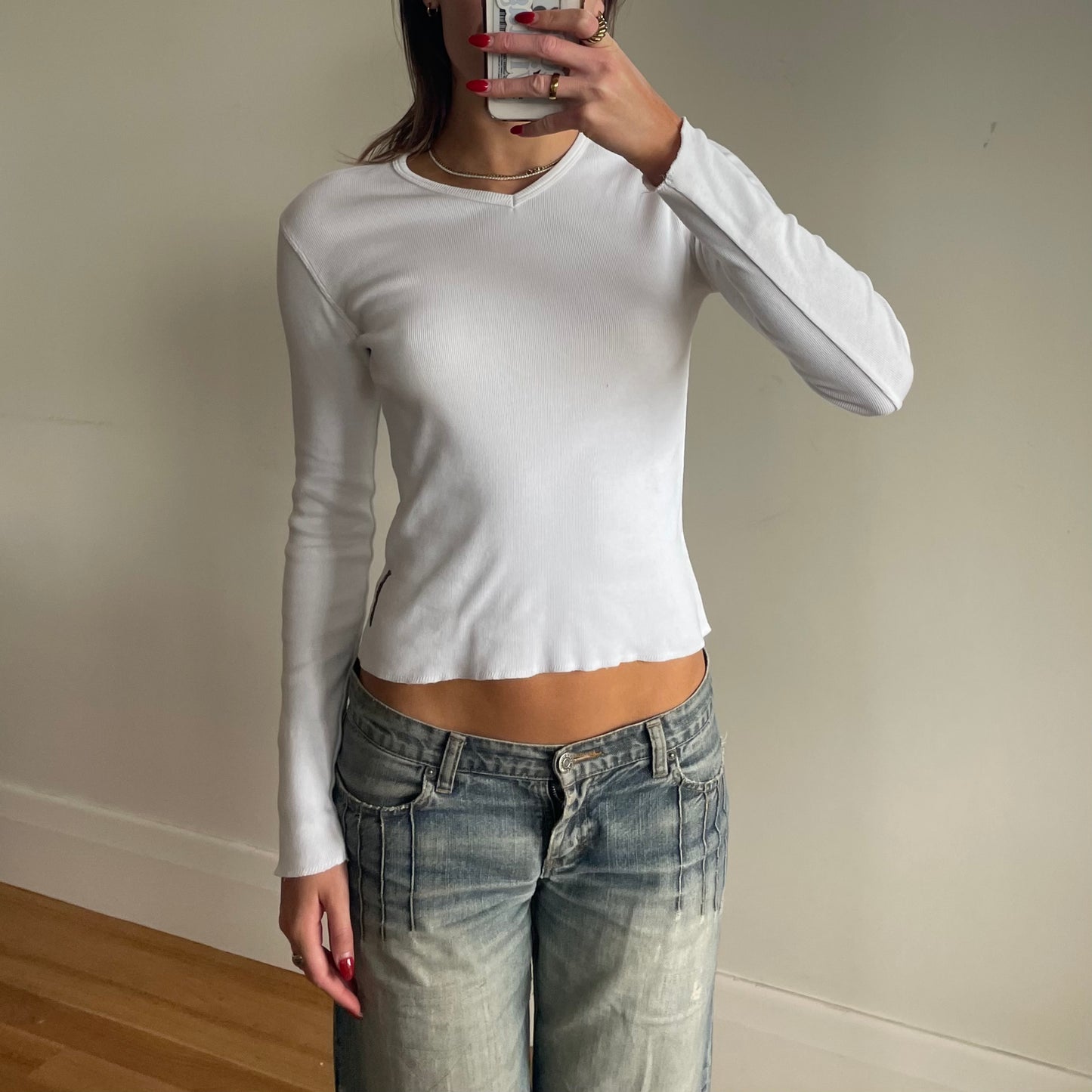 white Calvin Klein long sleeve