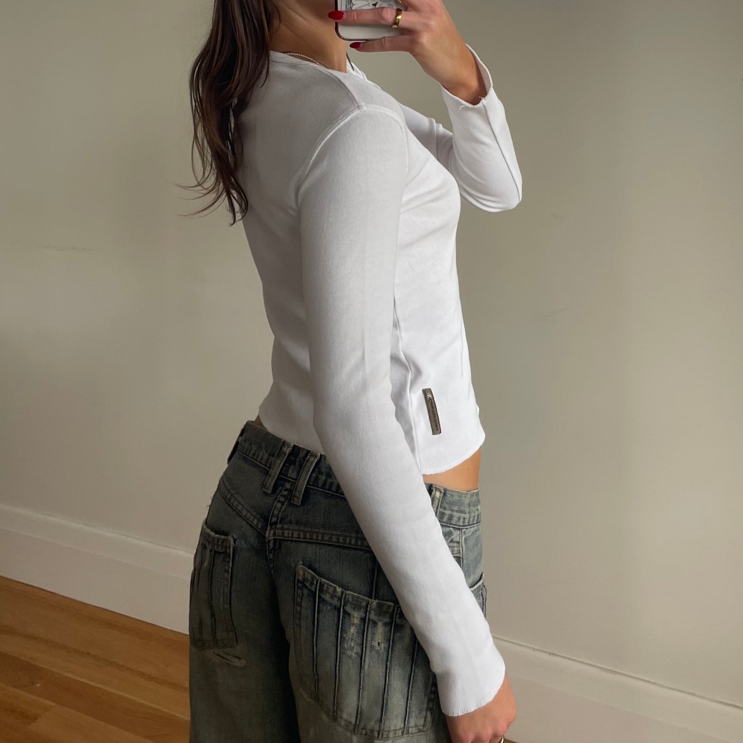 white Calvin Klein long sleeve