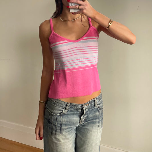 pink knit cami