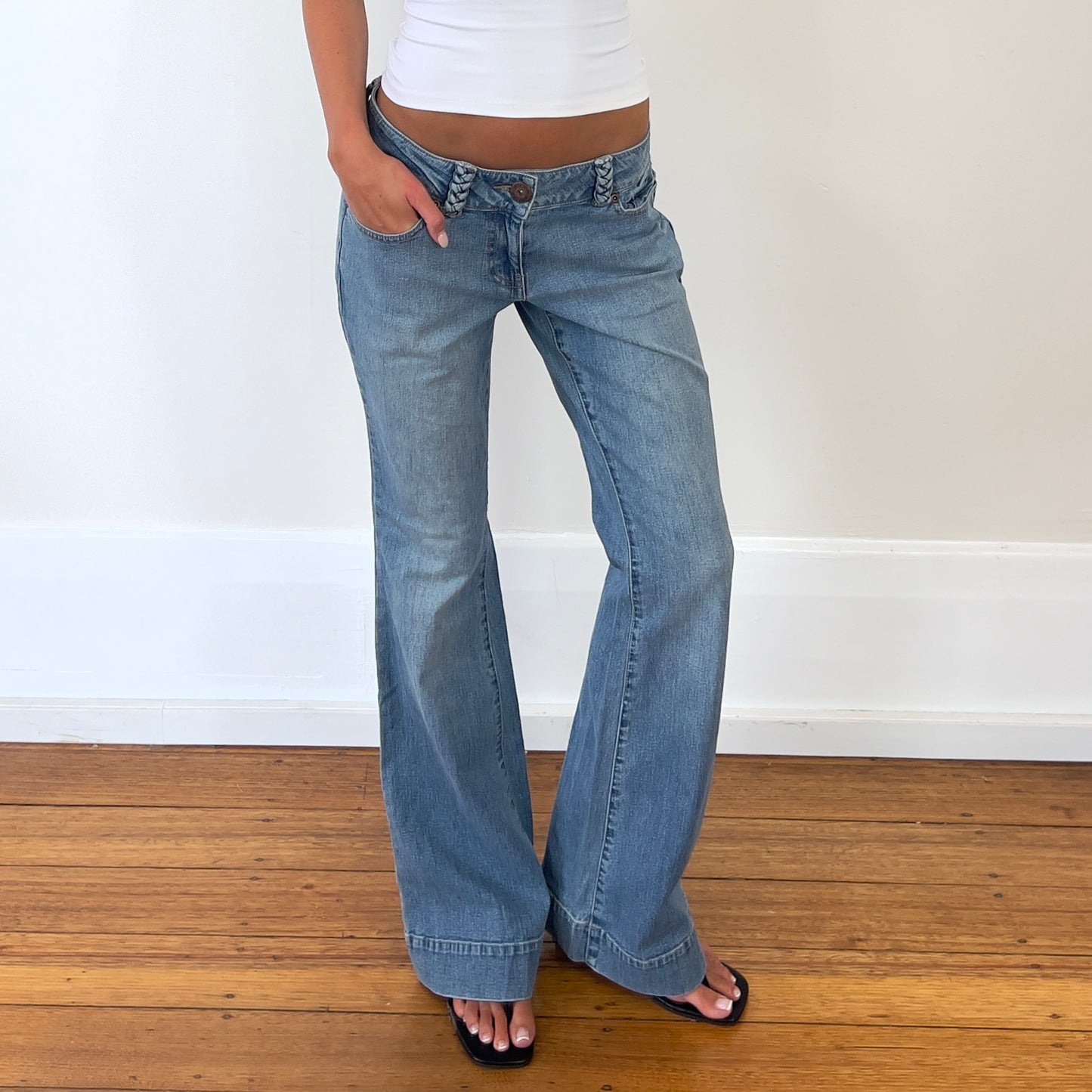low rise bootcut jeans
