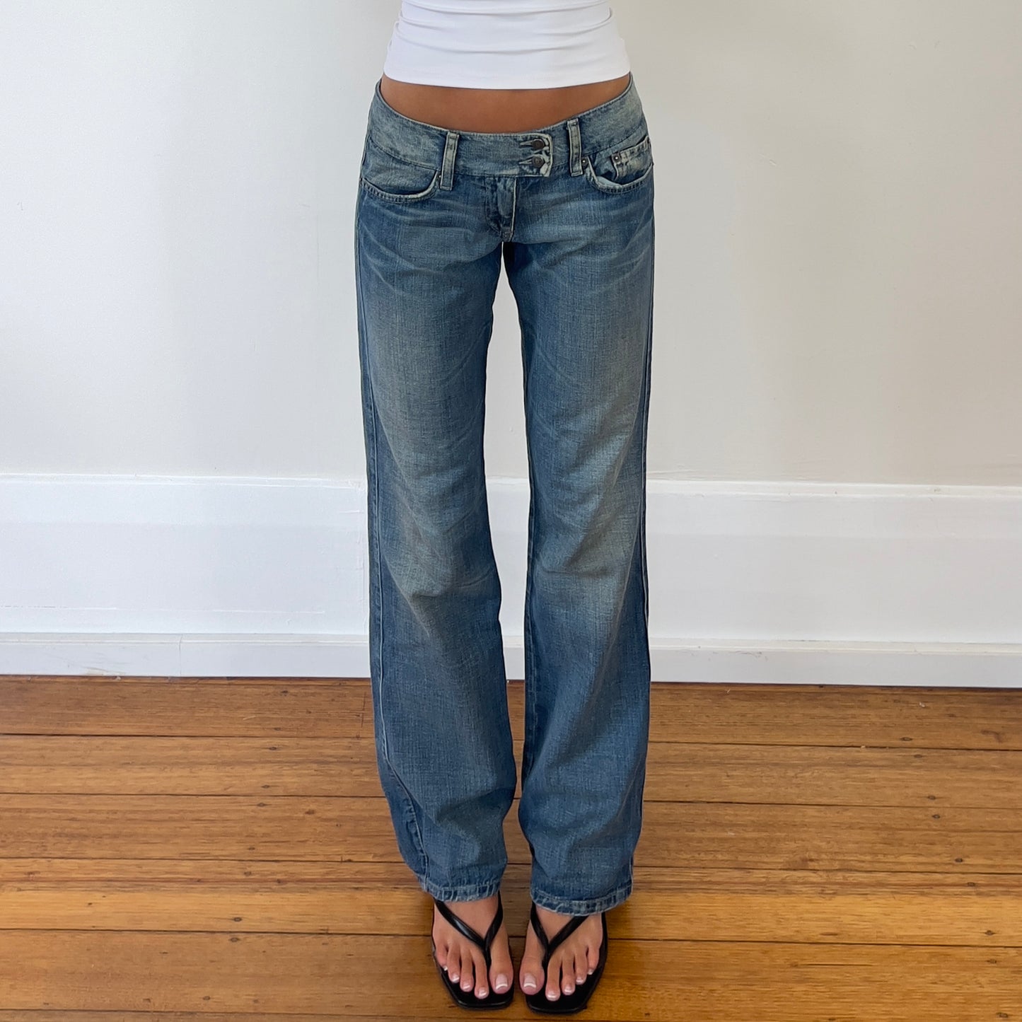 low rise straight leg jeans