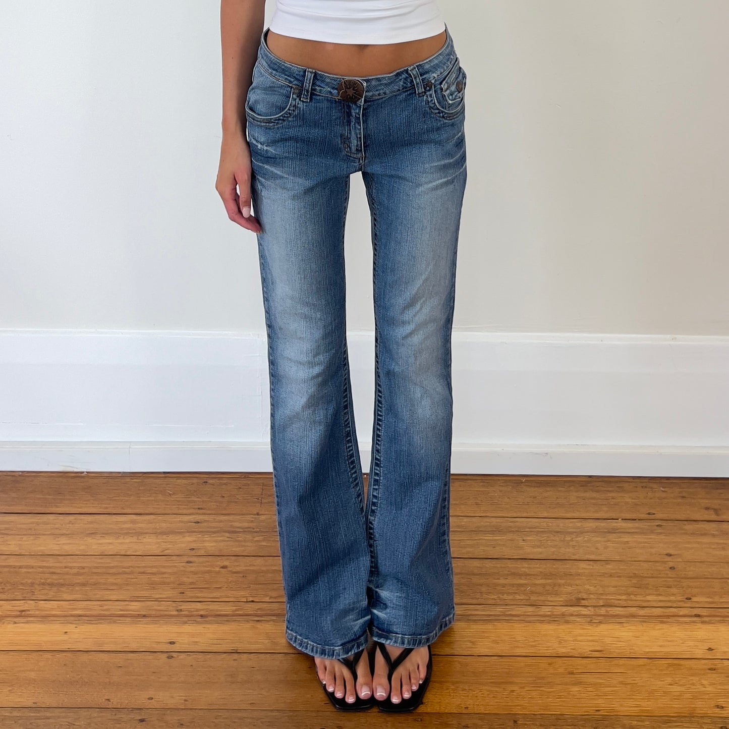 low rise bootcut jeans