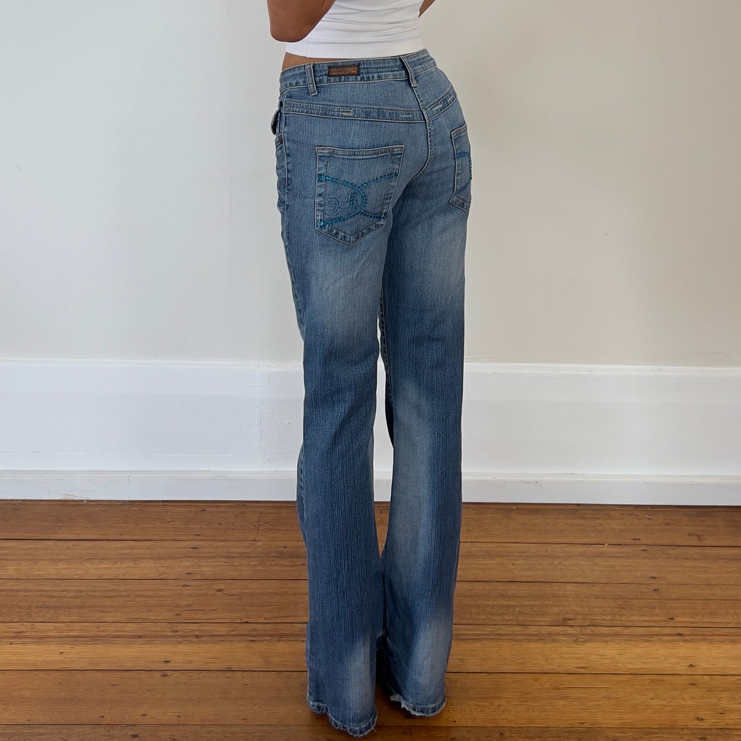 low rise bootcut jeans