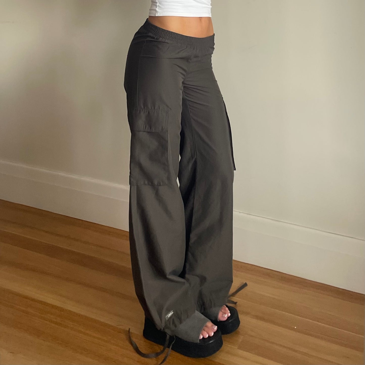 khaki wide leg pants