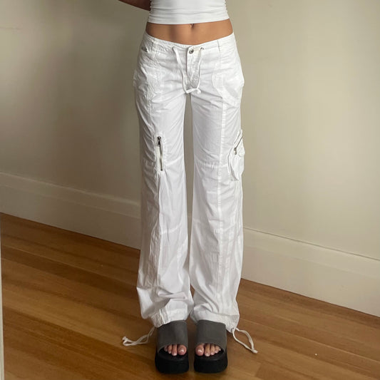 y2k white cargo pants