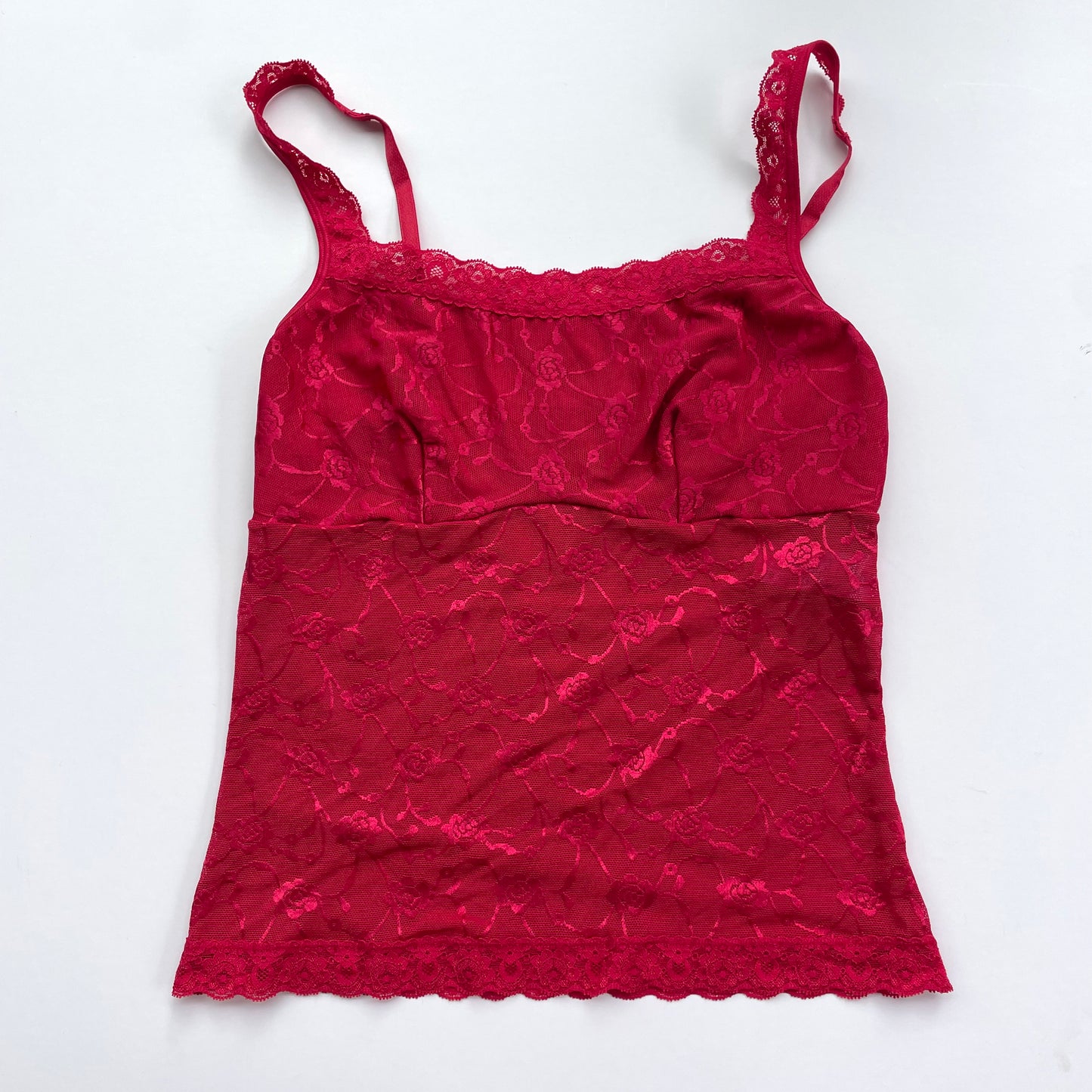 red lace cami top