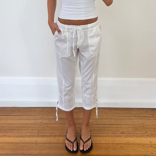 white cargo capris