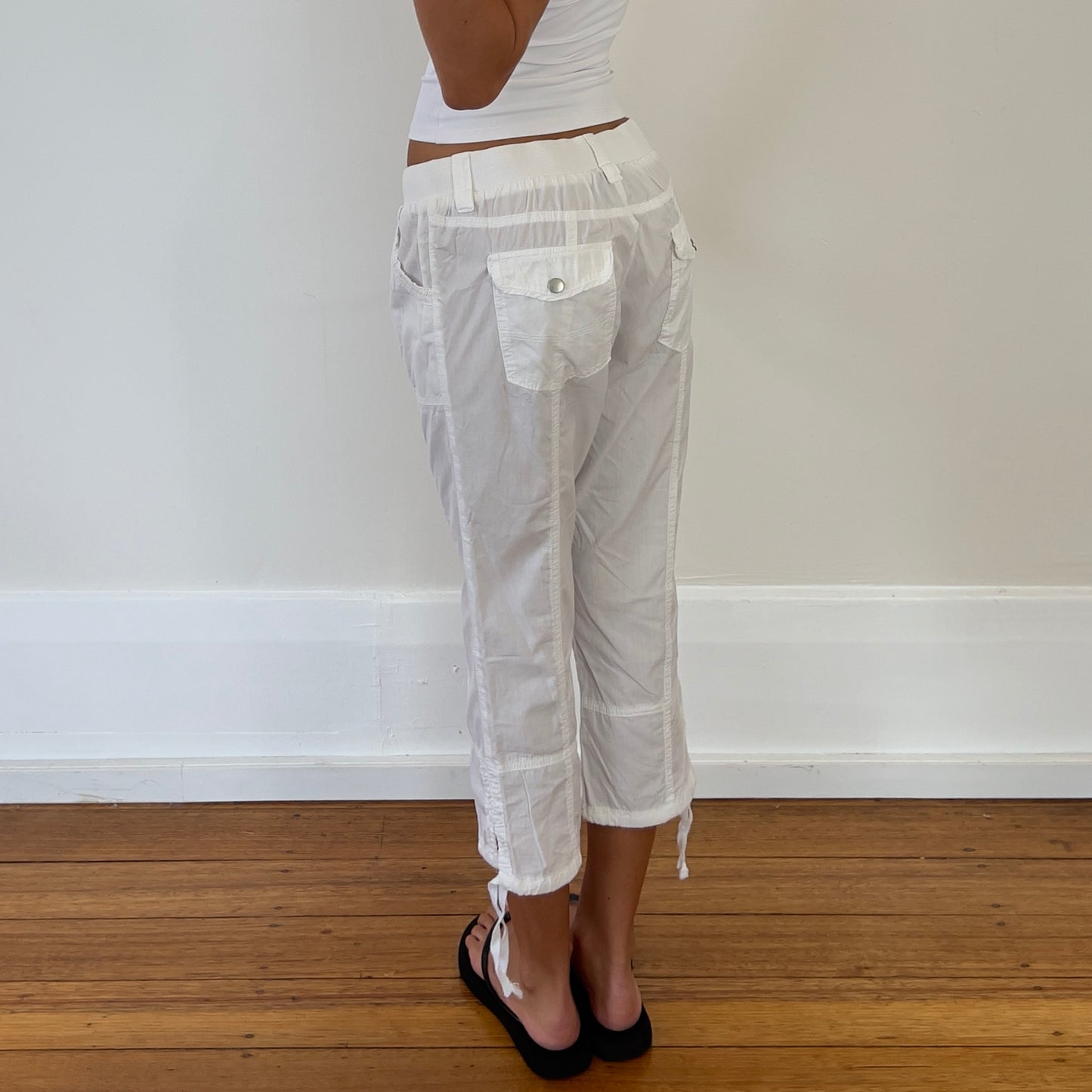 white cargo capris