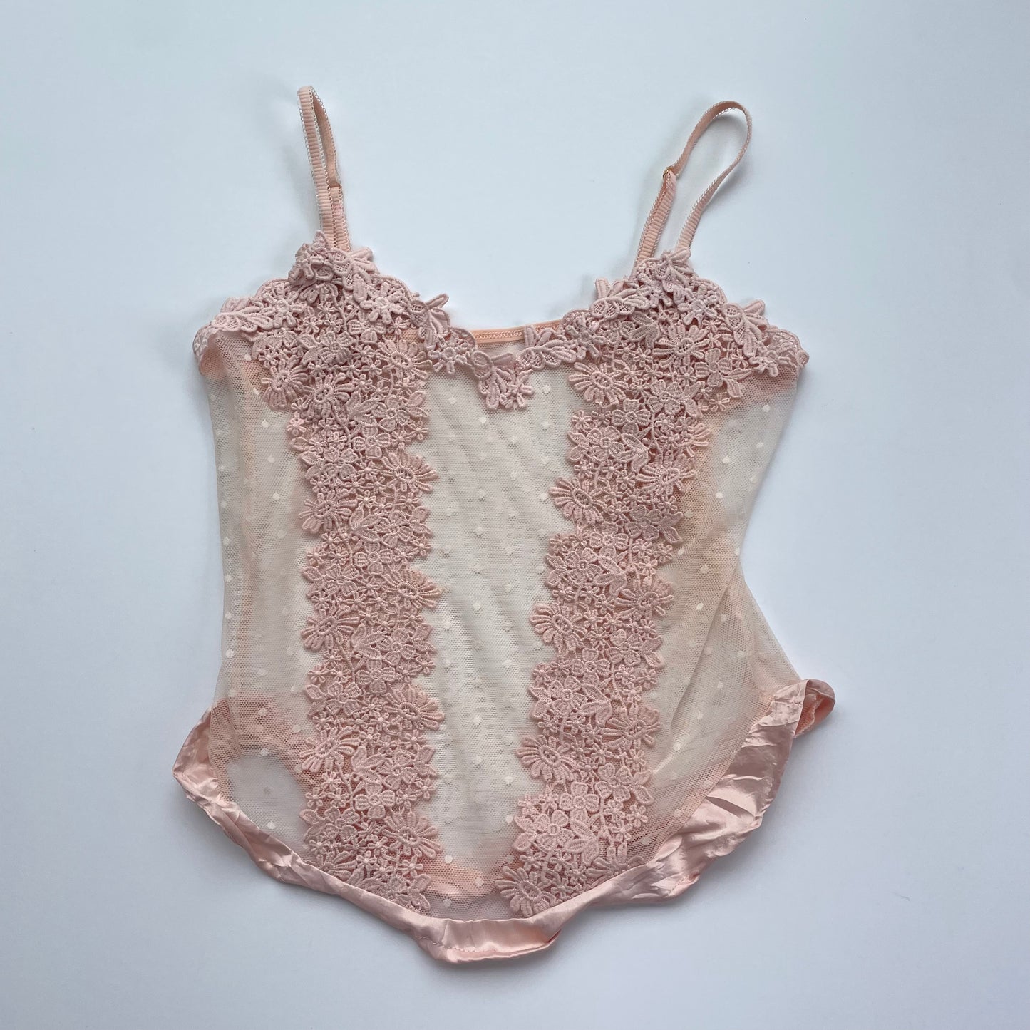 baby pink lace cami